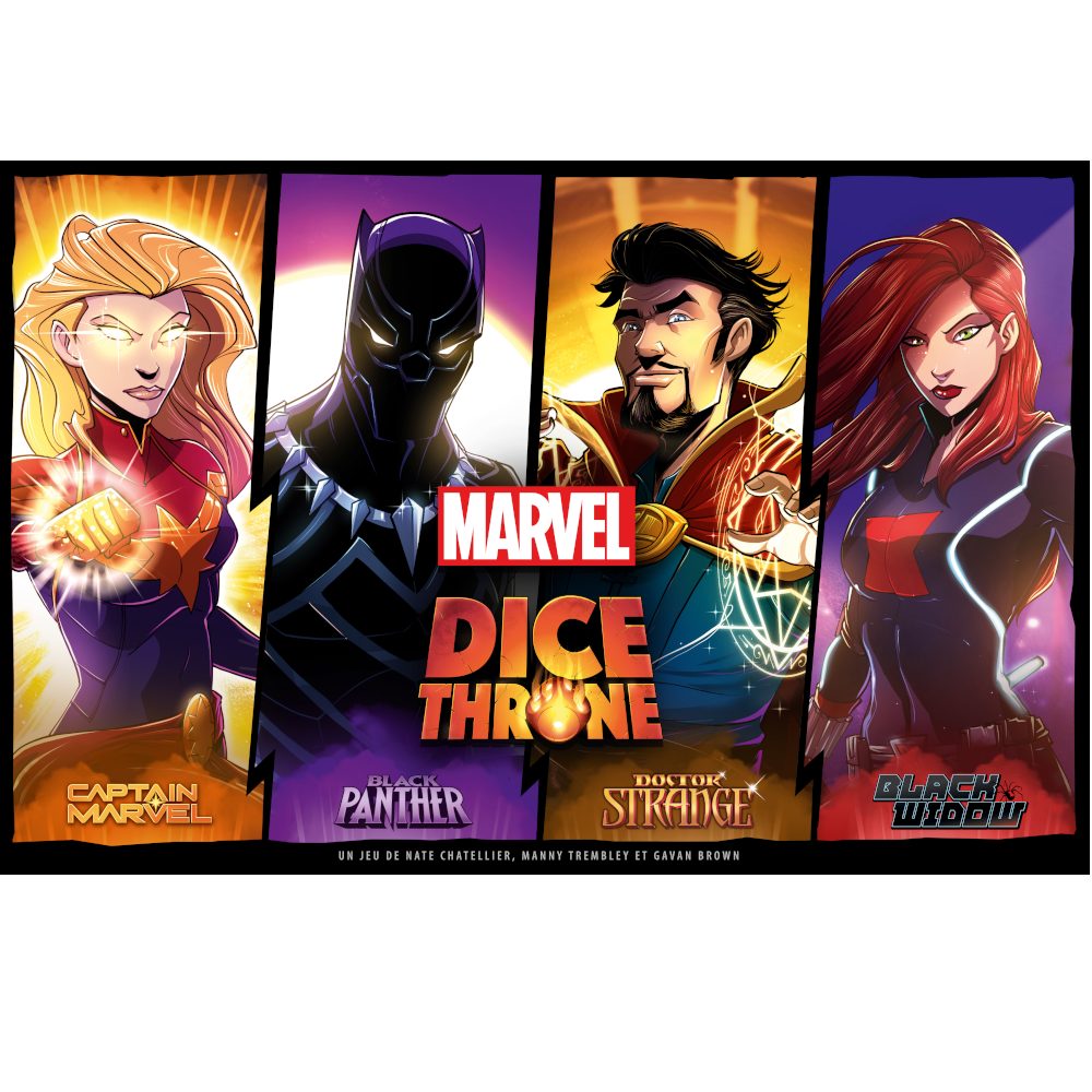 Dice Throne Marvel – Black Panther, Captain Marvel, Black Widow, Dr Strange