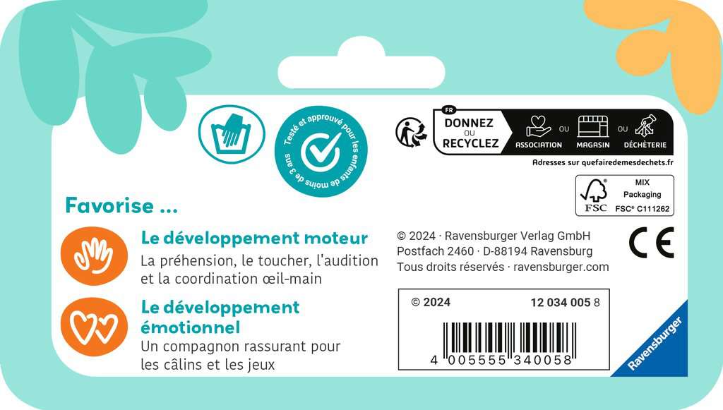 Ma peluche d'activités éléphant
