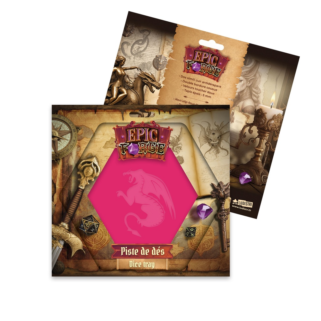Pink Dragon - 19 x 19 cm - Cuir et velours