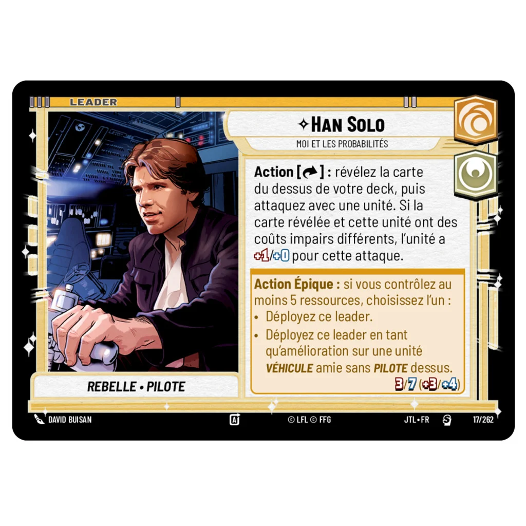 Star Wars Unlimited : Passage Vitesse Lumière Deck 1J Han Solo