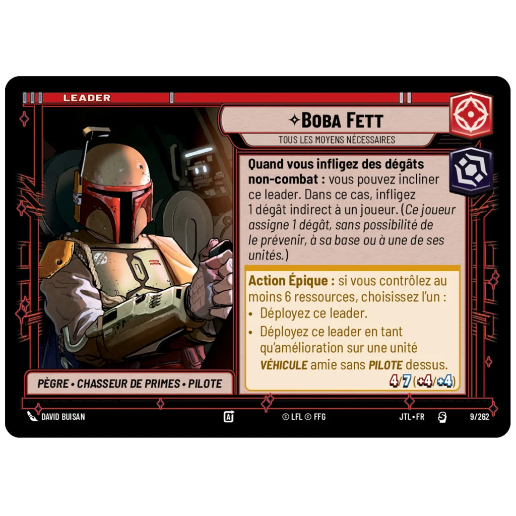 Star Wars Unlimited : Passage Vitesse Lumière Deck 1J Boba Fett