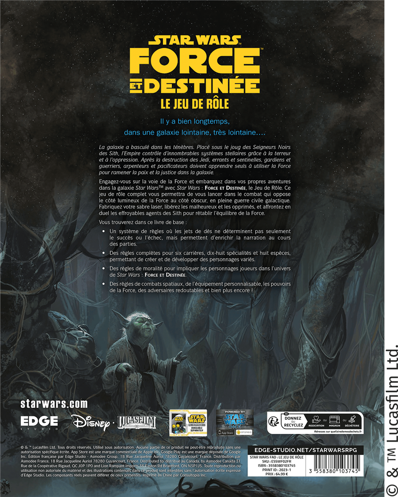 Star Wars : Force et Destinée Le Jeu de Rôle