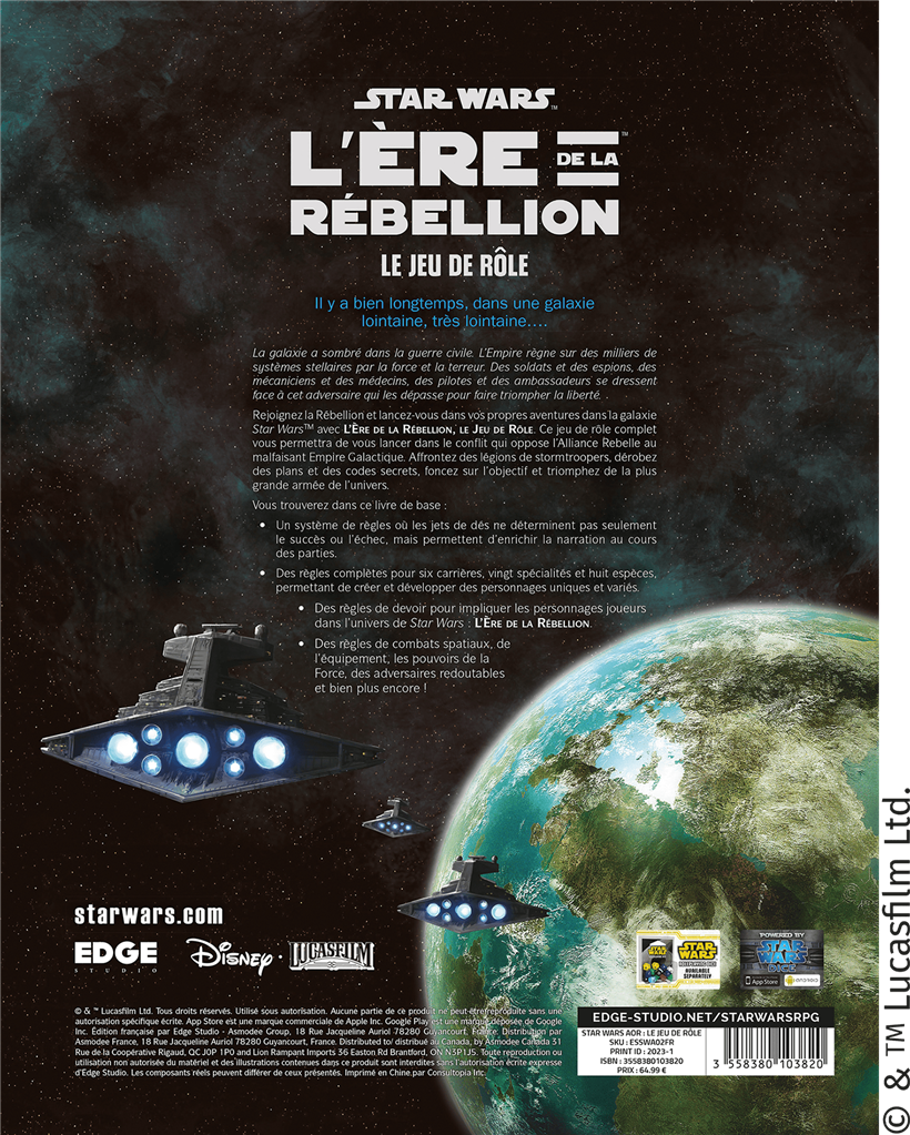 Star Wars : L'Ére de la Rébellion Le Jeu de Rôle