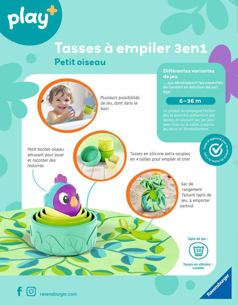 Tasses à empiler: petit oiseau