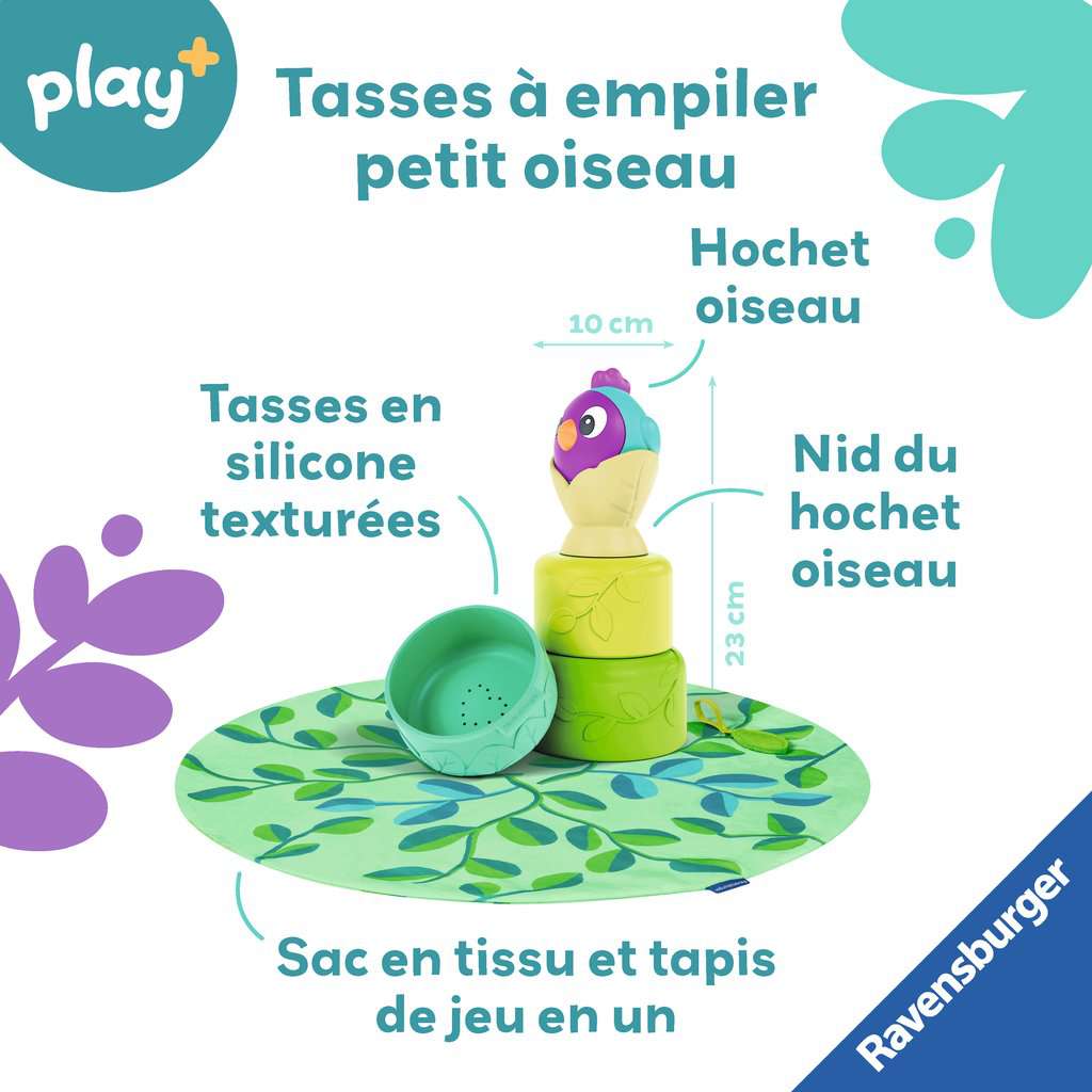 Tasses à empiler: petit oiseau