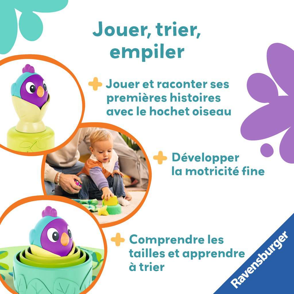 Tasses à empiler: petit oiseau