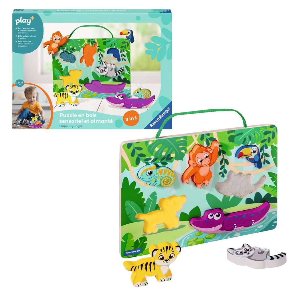 Puzzle en bois sensoriel et aimant