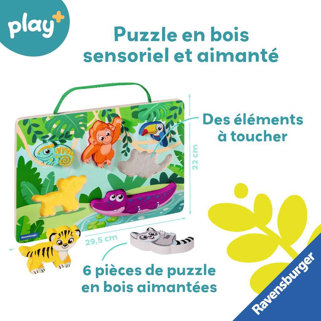 Puzzle en bois sensoriel et aimant