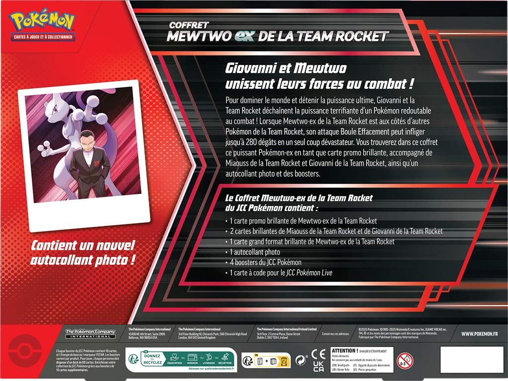 Pokémon : Coffret Mewtwo-ex Team Rocket Juin25