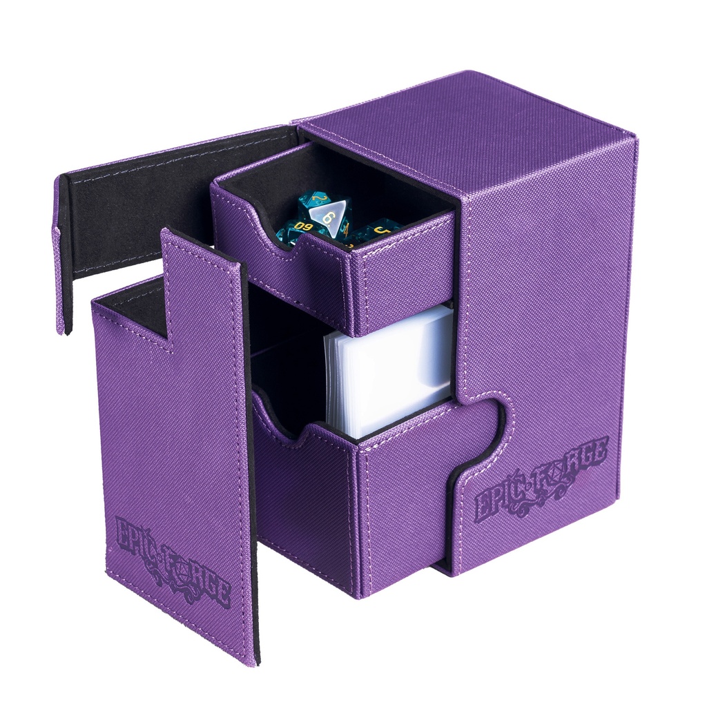 Double Deck Box Epic Forge 100 cartes et rangement Dés - Violet