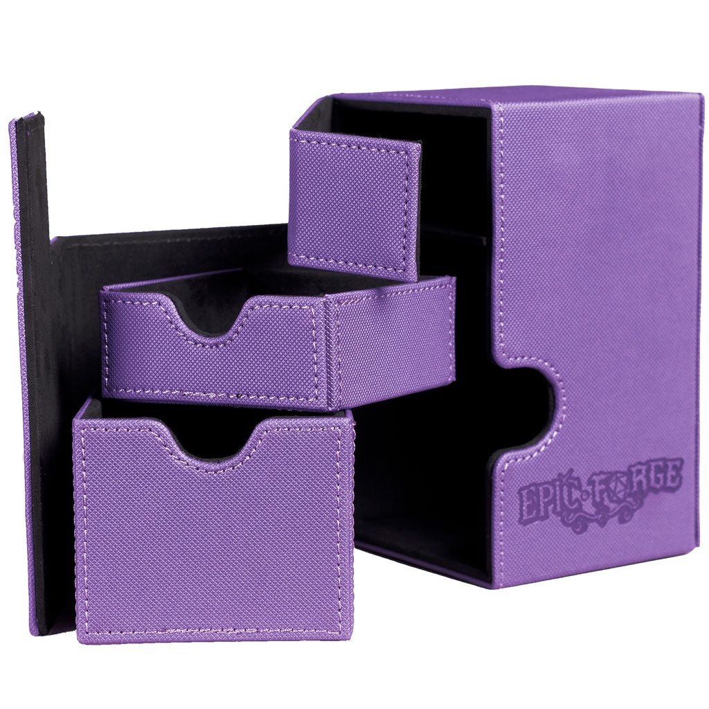 Double Deck Box Epic Forge 100 cartes et rangement Dés - Violet