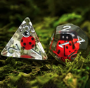 Lot de 7 dés résine gamme Insert - en boite - Coccinelle