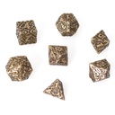 Lot 7 dés métal 16mm (boite métal) - Interlace Gold