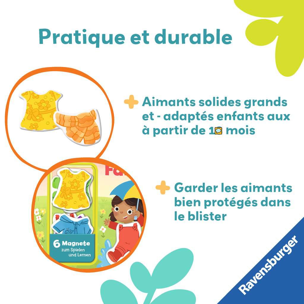 Play+ Mon premier livre aimanté: Apprendre les couleurs en s'habillant