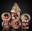Lot de 7 Dés Resine Polyédriques - Printemps
