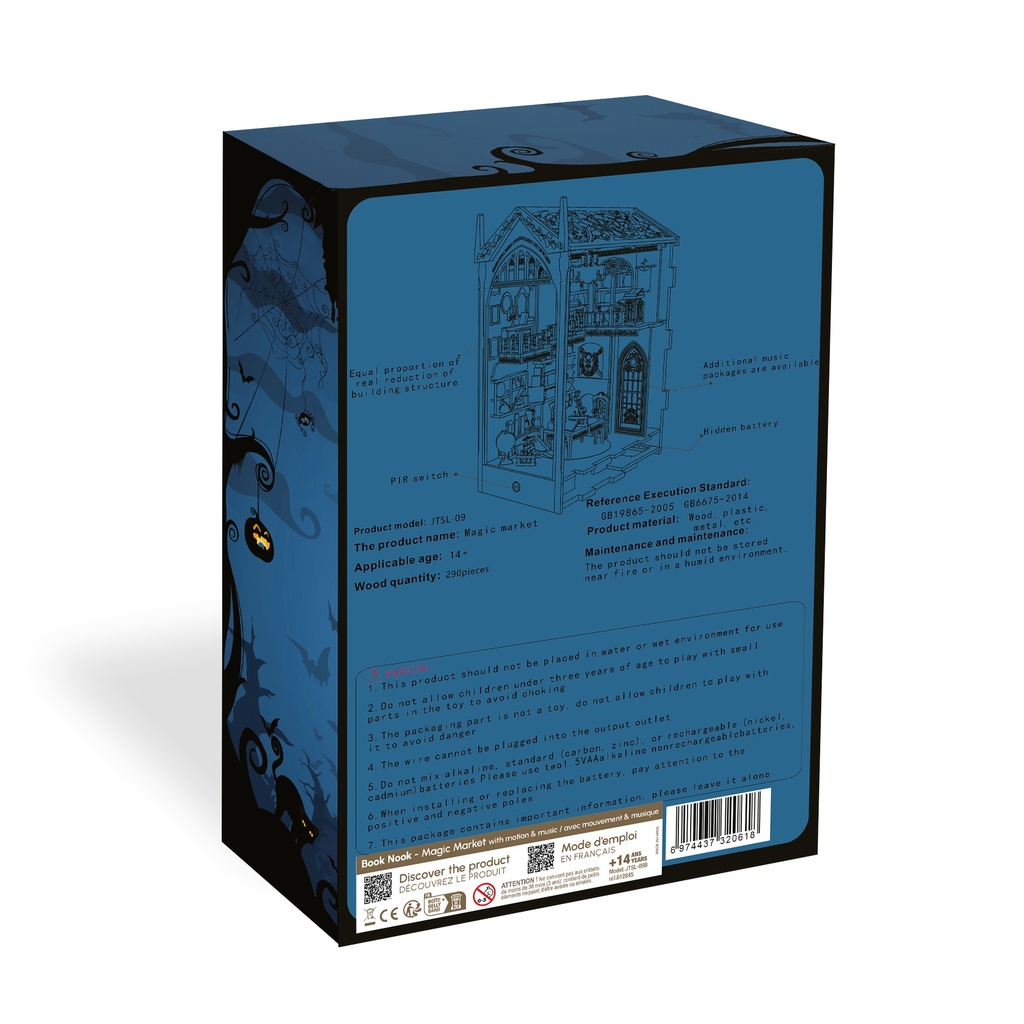 Book Nook - Magic Market (18,3 x 11 x 27 cm) avec mouvement et musique