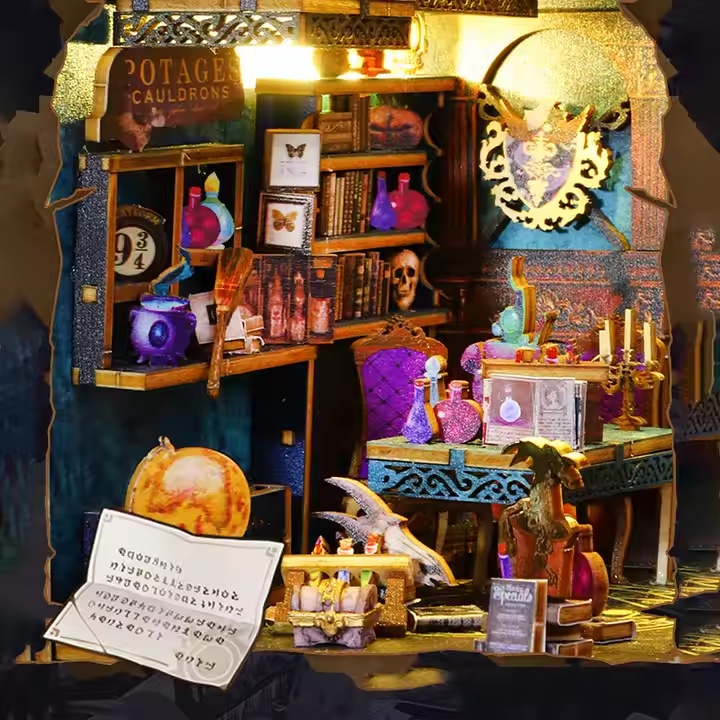Book Nook - Magic Market (18,3 x 11 x 27 cm) avec mouvement et musique