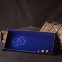 Couloir de Dés - Dé 20 Bleu - Cuir et Velours - 20 x 40 cm