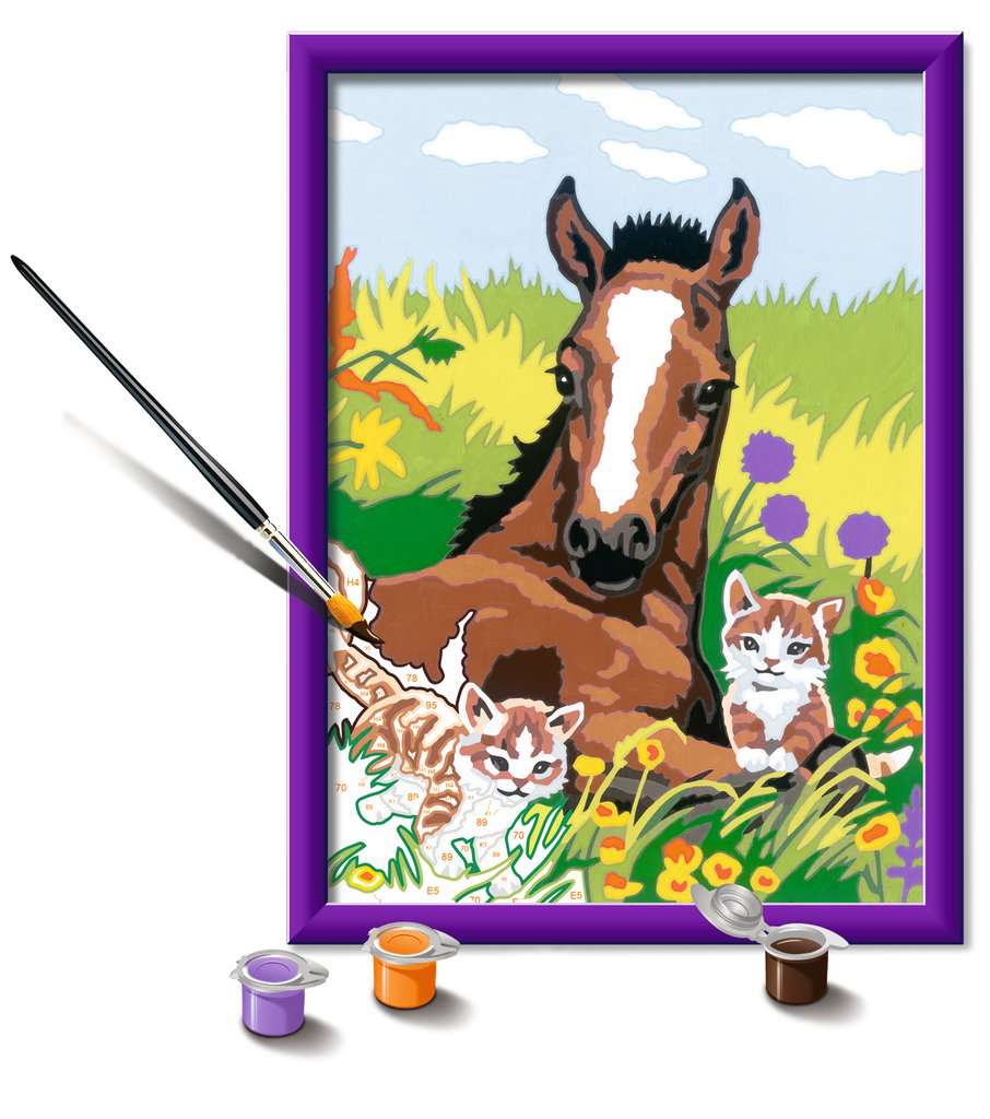 Creart - Cheval et chatons