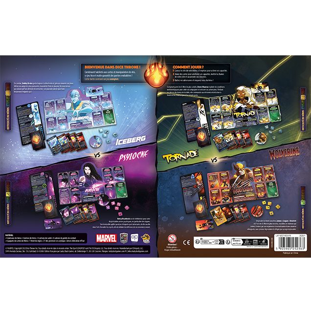 Dice Throne Marvel – Iceberg, Psylocke, Tornade, Wolverine