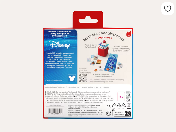 Jeu Tonieplay - Disney - Le grand quiz Disney