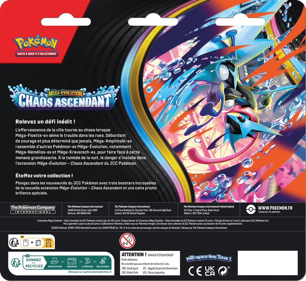 Pokémon ME04 - Chaos Ascendant : Pack 3 boosters