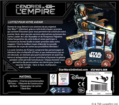Star Wars Unlimited : Cendres de l'Empire - Boîte Avant-Première FR
