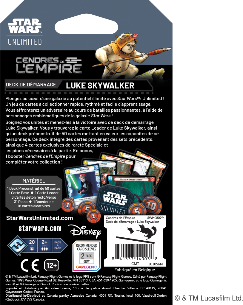 Star Wars Unlimited : Cendres de l'Empire - Deck de démarrage : Luke Skywalker FR