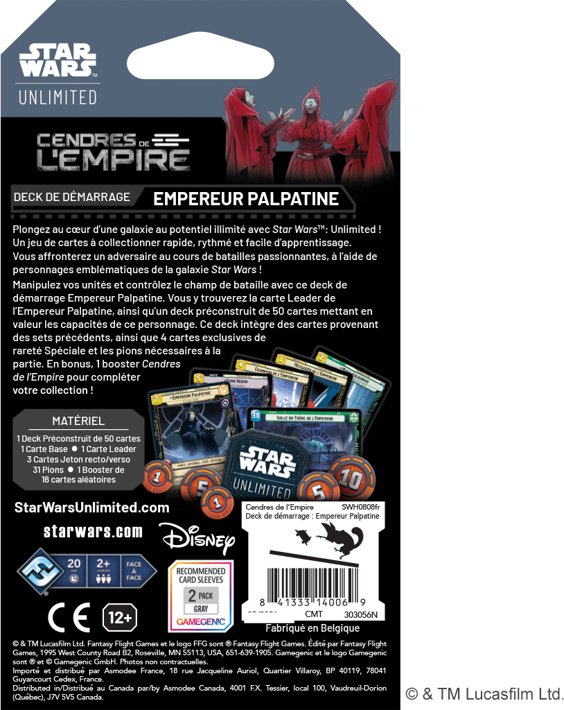 Star Wars Unlimited : Cendres de l'Empire - Deck de démarrage : Empereur Palpatine FR 