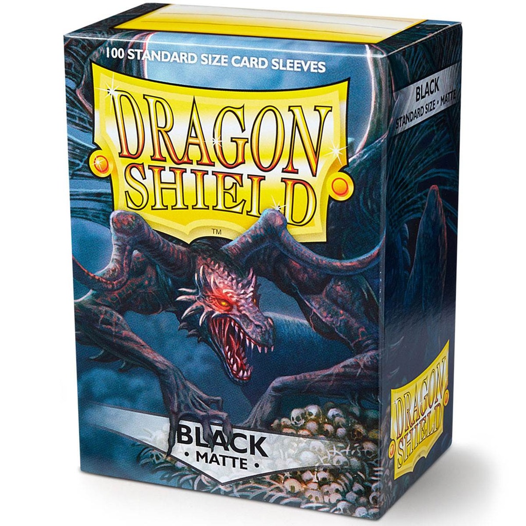 [AT-11002] Dragon Shield - Standard Sleeves - Matte Black (x100)