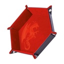 Piste de dés - Dragon Rouge 19 x 19 cm - Cuir et velours