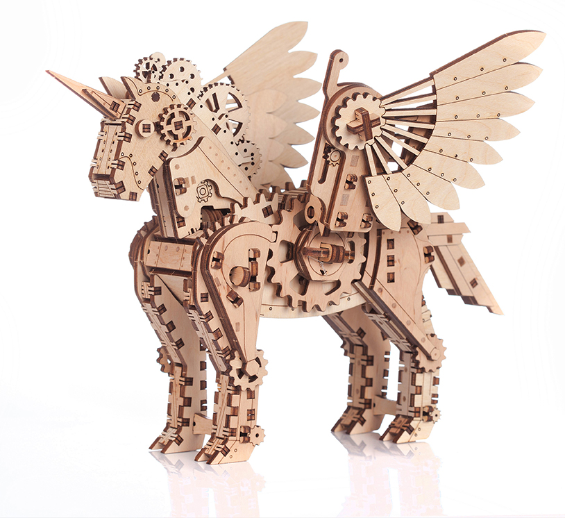 Licorne petite maquette 3D mobile en bois