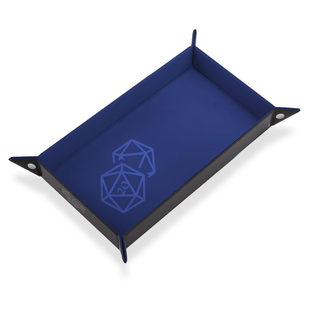 [EF0005b] Couloir de Dés - Dé 20 Bleu - Cuir et Velours - 20 x 40 cm