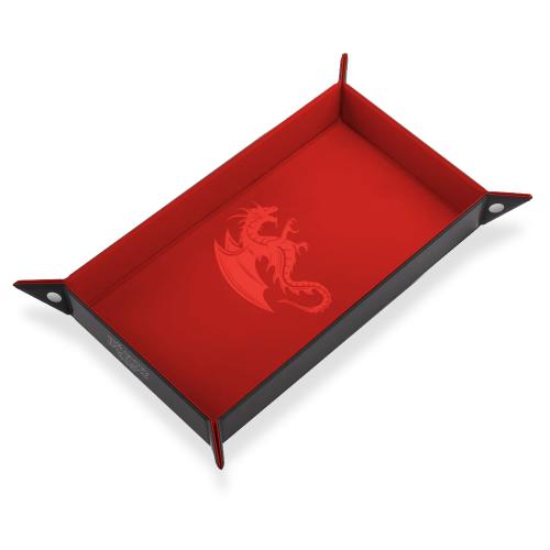[EF0005] Couloir de Dés - Dragon Rouge - Cuir et Velours - 20 x 40 cm