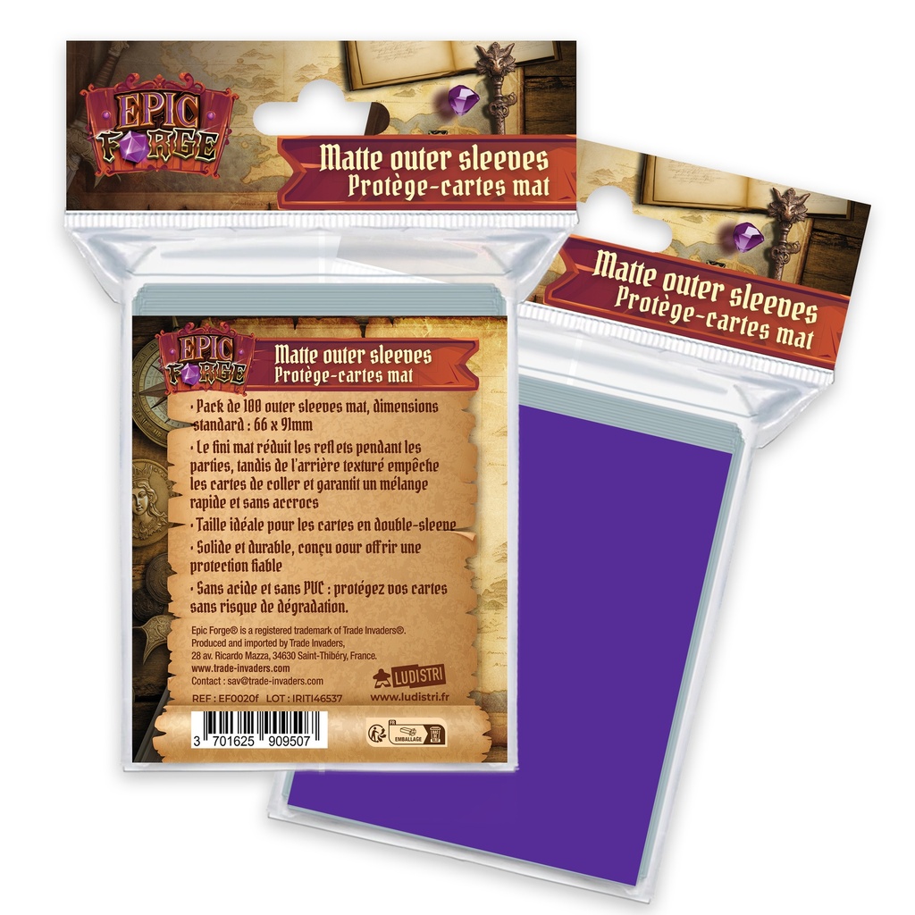 Epic Forge - Outer Sleeves Mat (66*91 mm) x100 (100 microns) - Violet