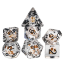 Lot de 7 Dés Resine Polyédriques - Crâne