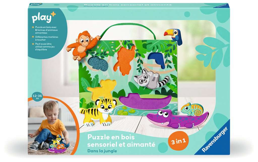 [12.034.017] Puzzle en bois sensoriel et aimant