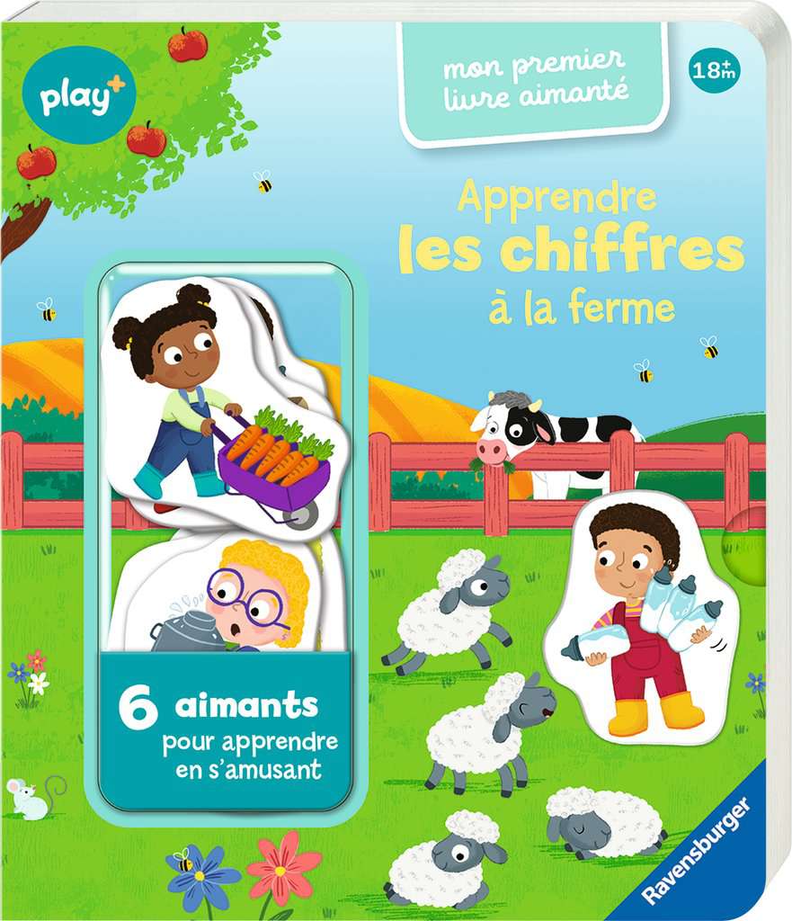 Play+ Mon premier livre aimanté: Apprendre les chiffres à la ferme