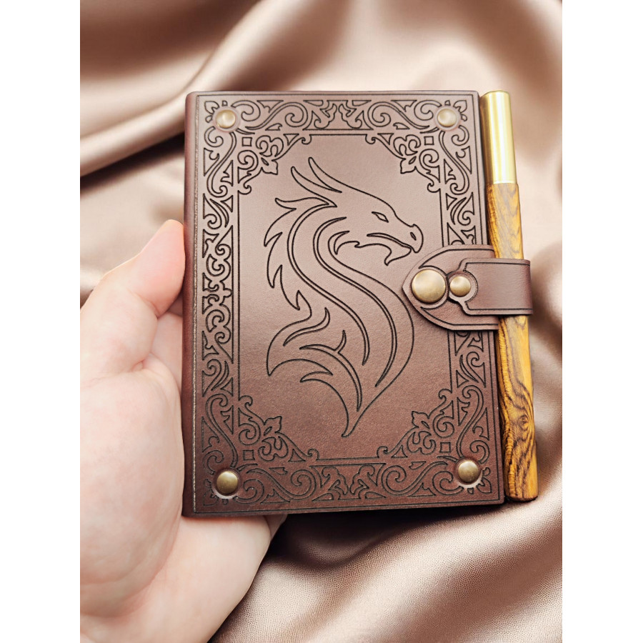 [tcb-cd]  Carnet d'aventurier en cuir - Dragon