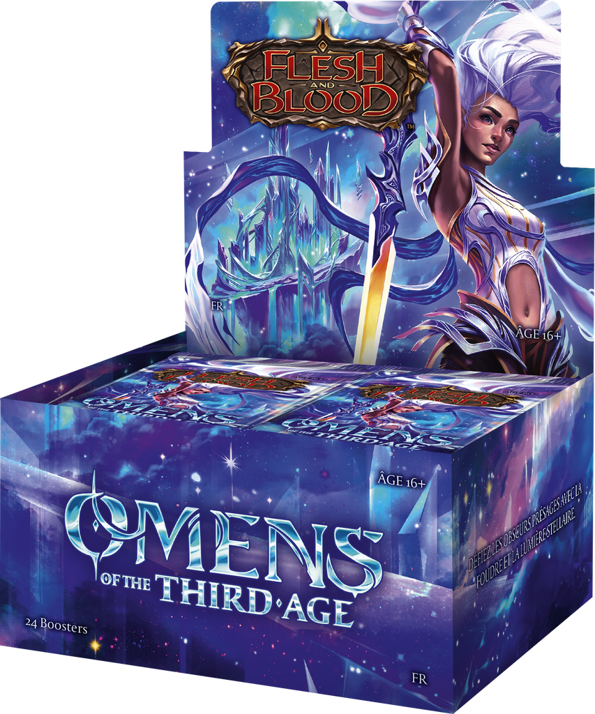 [FAB2607-FR] Flesh and Blood - Omens of the Third Age : Display FR (24 boosters) + 1 carte héro jeune foil offerte