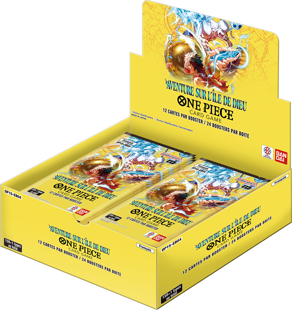 One Piece OP15 - Aventure sur l'île de Dieu : Display FR (24 boosters) + Dash Pack offert
