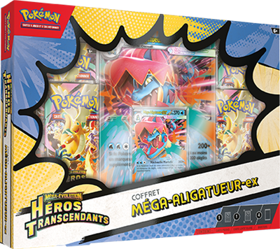 Pokémon ME2.5 - Héros Transcendants : Coffret Poster Méga-Aligatueur-Ex) (4 boosters)