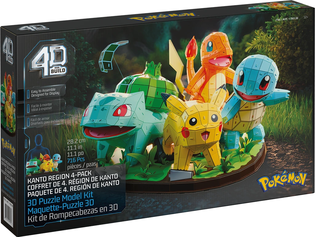 4D Build Pokémon - Pikachu, Bulbizarre, Salamèche, Carapuce