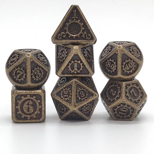 [611600] Dés Métal - Mini lot de 7 dés (14mm) - Gear Bronze