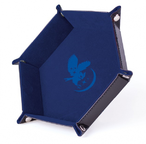 [611550c] Hibou Mystique - Cuir et Velours - Bleu