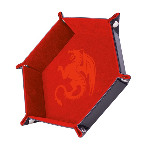 [EF0011d] Red Dragon - 19 x 19 cm - Cuir et velours