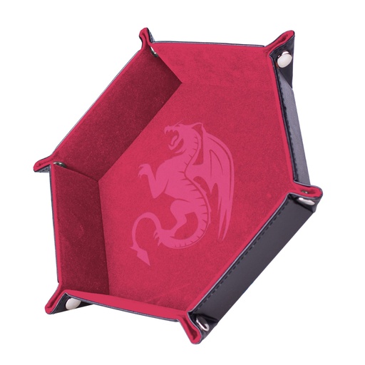 [EF0011c] Pink Dragon - 19 x 19 cm - Cuir et velours