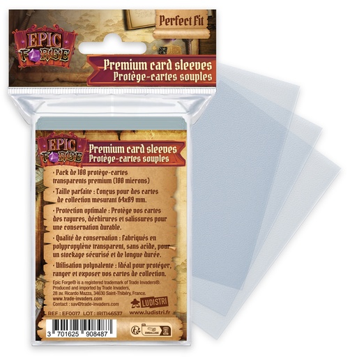 [EF0017] Epic Forge - Protège-cartes souples Perfect Fit (64*89 mm) x100 (50 microns)