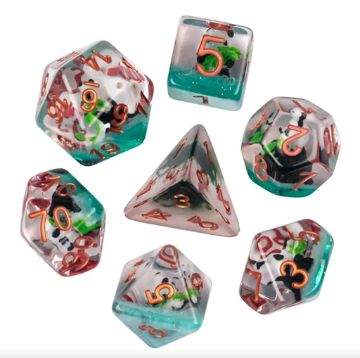 [EFD0100] Lot de 7 dés résine gamme Insert - en boite - Panda