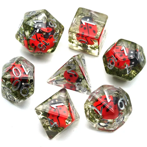 [EFD0098] Lot de 7 dés résine gamme Insert - en boite - Coccinelle